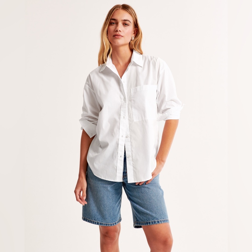 Abercrombie & Fitch oversized poplin button down shirt